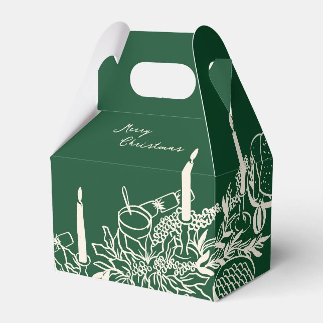 Personalized Merry Christmas Table Minimal Design Favor Box (Front Side)