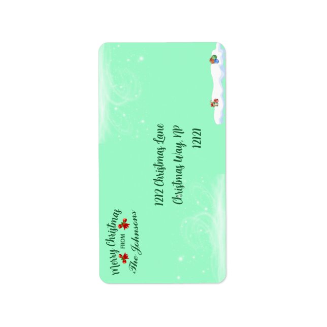 Personalized Merry Christmas Theme Address Labels (Front)