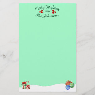 Personalized Merry Christmas Theme Stationery