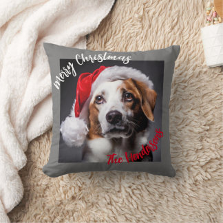 Personalized Merry Christmas Throw Pillow