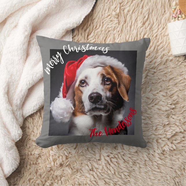Personalized Merry Christmas Throw Pillow (Blanket)