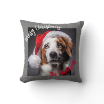 Personalized Merry Christmas Throw Pillow