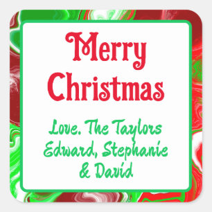 Personalized Merry Christmas To You   Square Sticker