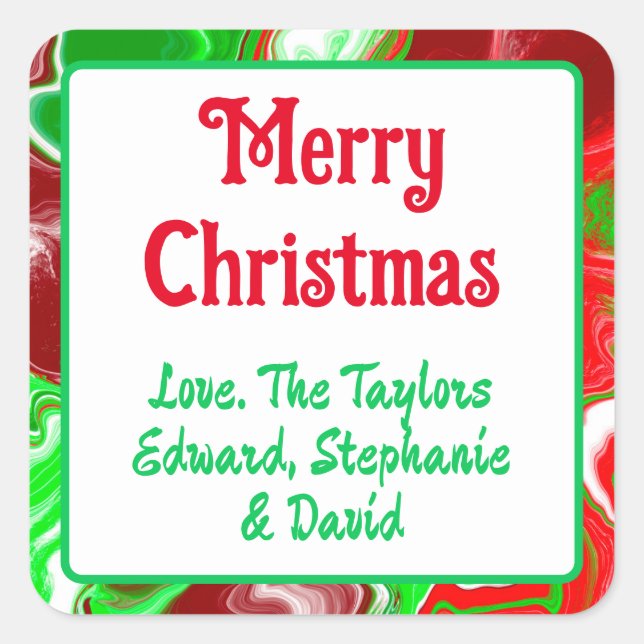 Personalized Merry Christmas To You   Square Sticker (Front)