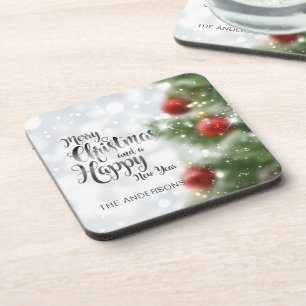 Personalized Merry Christmas Tree   Coaster