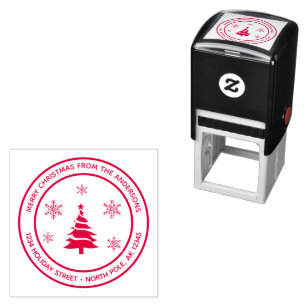 Personalized Merry Christmas Tree Self-Inking Stam Stamp