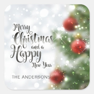 Personalized Merry Christmas Tree Sticker Seal