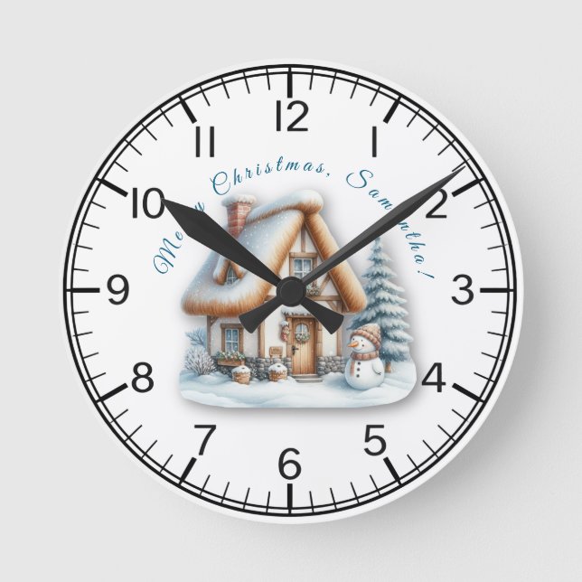 Personalized Merry Christmas Wall Clock (Front)