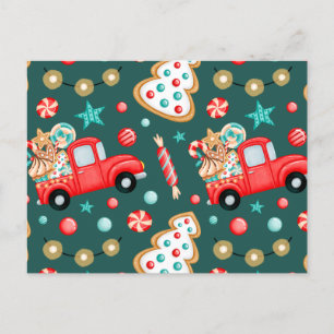 Personalized Merry Christmas Watercolor     Holiday Postcard