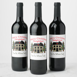 Personalized Merry Christmas Wine Label