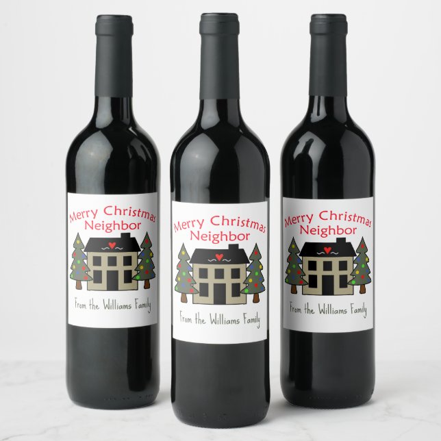 Personalized Merry Christmas Wine Label (Bottles)