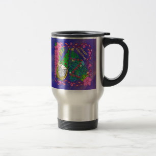PERSONALIZED MERRY CHRISTMAS WITH GNOME XMAS TREE TRAVEL MUG