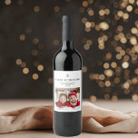 "Personalized Merry Christmas with Photo And Name Wine Label<br><div class="desc">"Make your holiday gift-giving extra special with this Personalized Merry Christmas Wine Label featuring space for a custom photo and name. Perfect for adding a personal touch to a bottle of wine, this festive label showcases a cheerful 'Merry Christmas' greeting. Ideal for gifting to family, friends, or colleagues, it adds...</div>