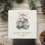 "Personalized Merry Christmas with Photo Gift Stone Coaster<br><div class="desc">"Add a festive touch to your holiday gatherings with this Personalized Merry Christmas Stone Coaster, featuring your custom photo in a beautiful ornament design. This durable stone coaster makes a thoughtful holiday gift or keepsake, perfect for protecting surfaces while adding warmth to your home décor. Personalize it with a favourite...</div>