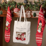 "Personalized Merry Christmas  with Photo & Name Tote Bag<br><div class="desc">"Celebrate the holiday season with this Personalized Merry Christmas Tote Bag, featuring space for a custom photo and name. This stylish and practical tote makes a wonderful Christmas gift for family, friends, or anyone special. Whether for carrying holiday shopping, gifts, or everyday items, this tote adds a personal touch to...</div>