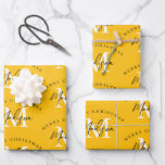 Personalized Merry Christmas Yellow Monogram Wrapping Paper Sheet<br><div class="desc">A personalized "Merry Christmas" monogram design with a Xmas yellow background colour. An ideal festive custom design for the holiday season. Customize the monogram and make it your own!</div>