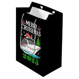 Personalized Merry Cruisemas Cruise Ship Family  Medium Gift Bag