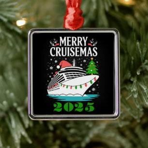 Personalized Merry Cruisemas Cruise Ship Family  Metal Ornament