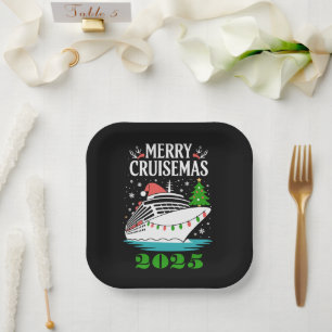 Personalized Merry Cruisemas Cruise Ship Family  Paper Plate
