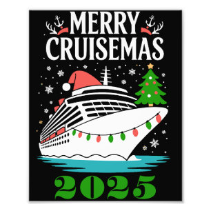 Personalized Merry Cruisemas Cruise Ship Family Photo Print