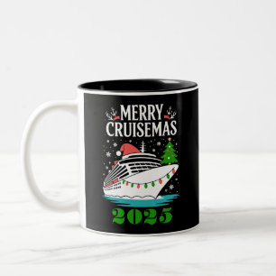 Personalized Merry Cruisemas Cruise Ship Family Two-Tone Coffee Mug