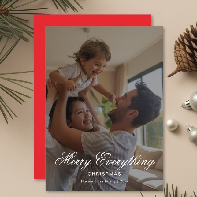 Personalized Merry Everything Family Christmas Car Holiday Card (Creator Uploaded)