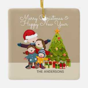 Personalized Merry Family Christmas   Ornament