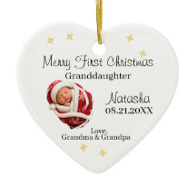Personalized Merry First Christmas Granddaughter
