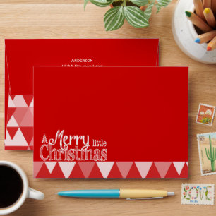 Personalized Merry Little Christmas Red Abstract Envelope