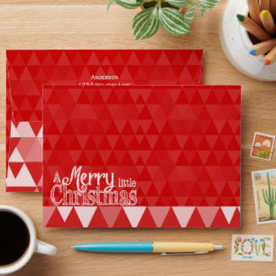 Personalized Merry Little Christmas Red Abstract Envelopes