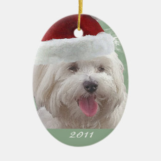 Personalized Merry Maltese Christmas Ornament