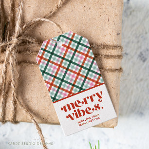 Personalized Merry Vibes Christmas Gift Tag