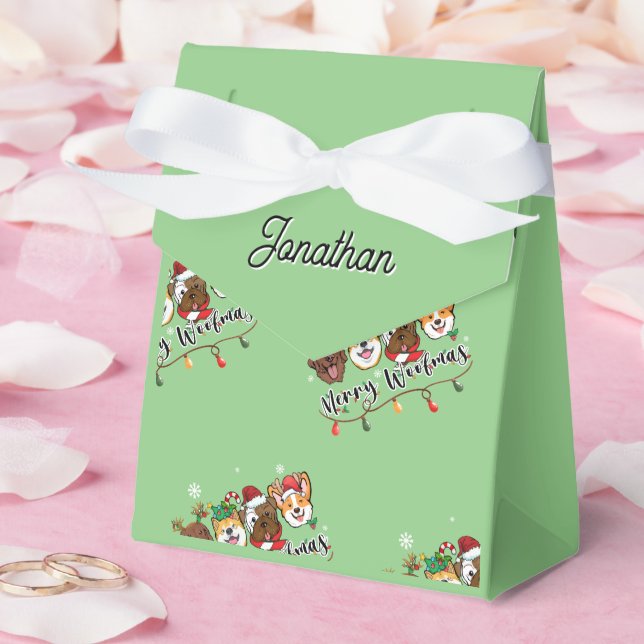 Personalized Merry Woofmas Favour Box (Wedding)