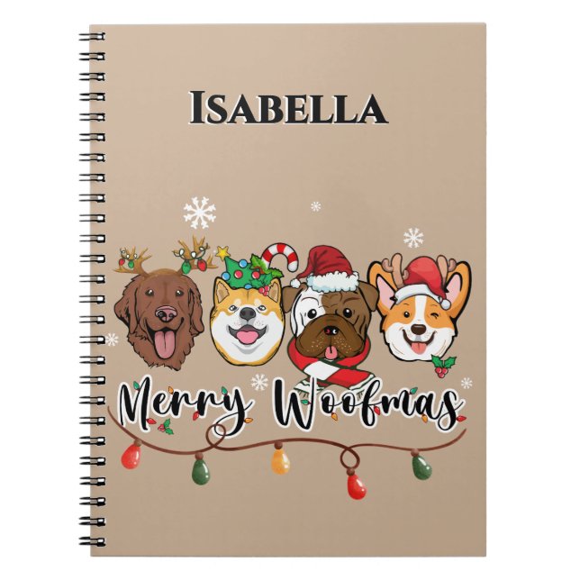 Personalized Merry Woofmas Notebook (Front)