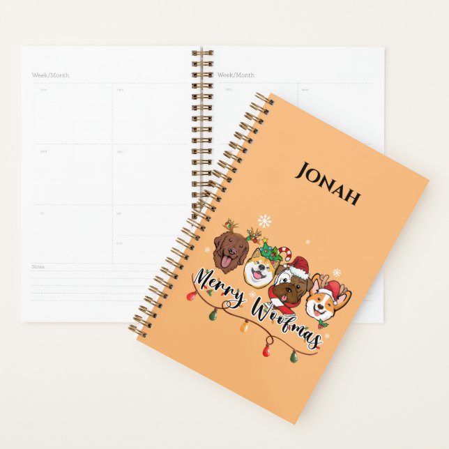Personalized Merry Woofmas Typography Planner (Display)