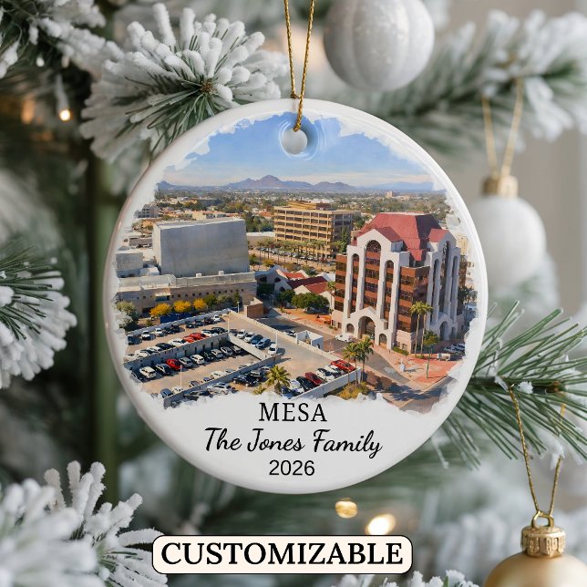 Personalized Mesa Ornament, Custom Arizona State Ceramic Ornament (Creator Uploaded)
