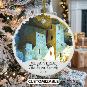 Personalized Mesa Verde Ornament, Colorado State Ceramic Ornament