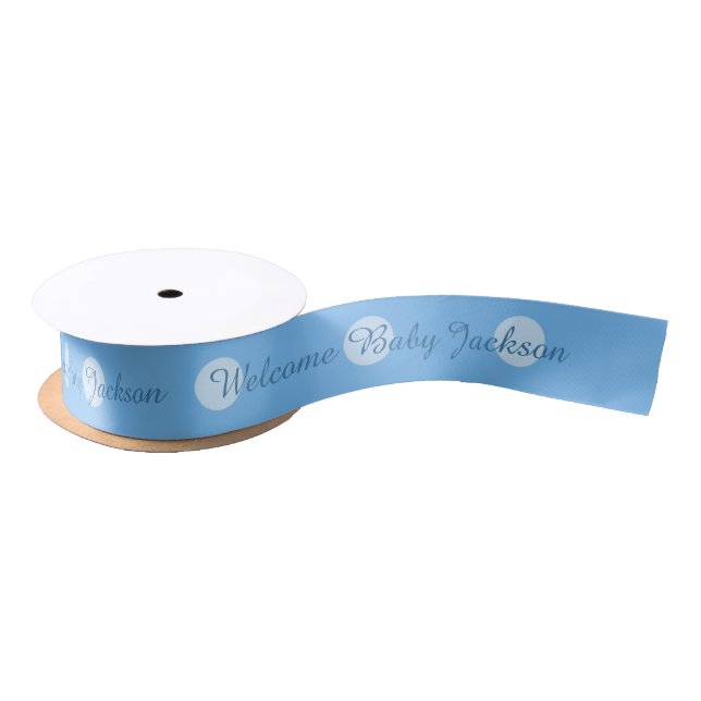 Personalized Message: Blue Polka Dot Ribbon Satin Ribbon (Spool)