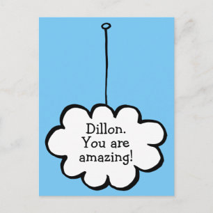 Personalized Message Cloud on a String Postcard