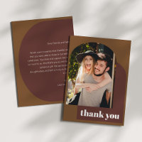 Personalized Message Retro 70s Brown Wedding Photo