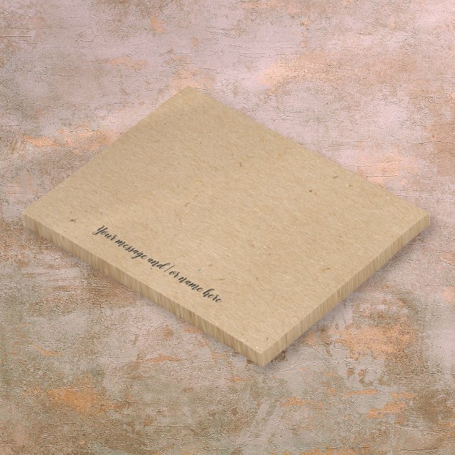 Personalized Message Rustic Kraft Paper Style Post-it Notes (Personalized Message Rustic Kraft Paper Style Post-it Notes)