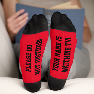 PERSONALIZED Message Socks Red