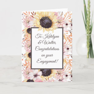 Personalized Message Sunflower Engagement Card