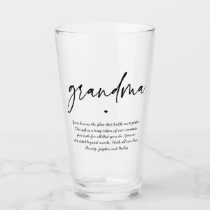 Personalized Message to Grandma Elegant Typography Glass