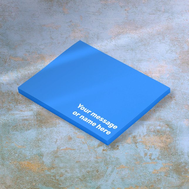 Personalized Message Vibrant Bright Bold Blue Post-it Notes (Personalized Message Vibrant Bright Bold Blue Post-it Notes)