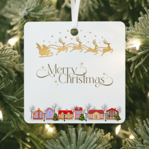 Personalized Metal Square Ornament