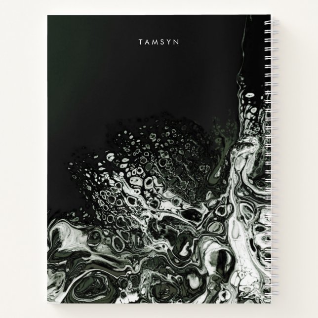 Personalized Metallic Cover Minimalist Sketchbook Notebook (Back)