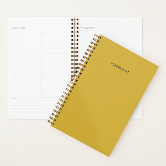 Personalized Metallic Gold Custom Name Planner (Display)