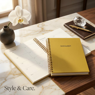 Personalized Metallic Gold Custom Name Planner