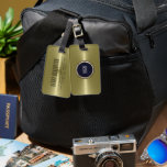 Personalized Metallic Gold Stainless Steel Look Luggage Tag<br><div class="desc">Personalized metallic gold print stainless steel look.  This is not a metal but an image that looks metallic.</div>